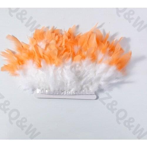 New natural white turkey feather hair tip dyed orange 2 meters DIY costume skirt skirt net red wall decoration accessories