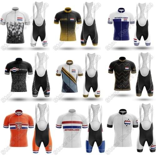 Netherland 2021 Cycling Jersey Set Dutch Summer Cycling Clothing Men Road Bike Shirts Suit Bicycle Bib Shorts MTB Ropa Ciclismo