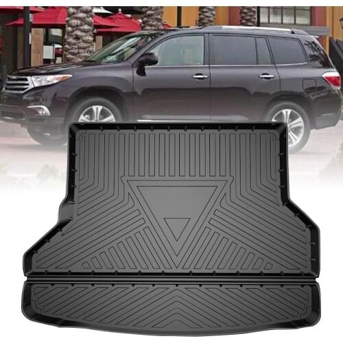 New TPE Car Trunk Mats For Toyota Highlander 2008-2019 Rubber Cargo Liner Laser Measured Waterproof Protective Pads 5seat /7seat