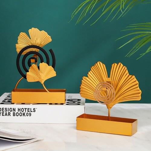 Single And Double Creative Ginkgo Leaf Repellent Incense Rack Home Office Portable Mosquito Coil Holder Home Ornaments