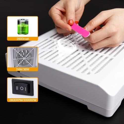 Rechargeable Nail Dust Collector Fan Vacuum Cleaner Manicure Machine With Powerful Fan and Big Battery Capacity Nail Art Tool