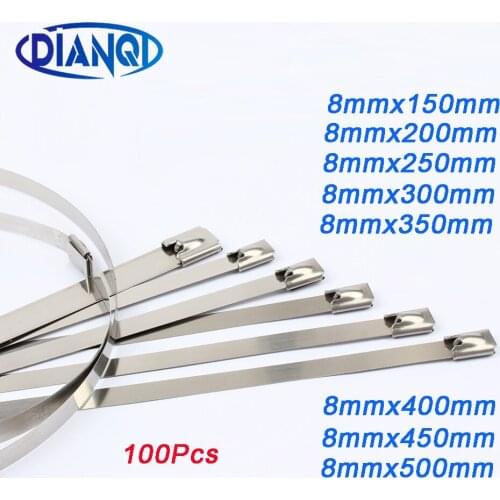 8mm width Self-Locking Stainless Steel wires metal cable ties self-Lock tie wrap zip ties