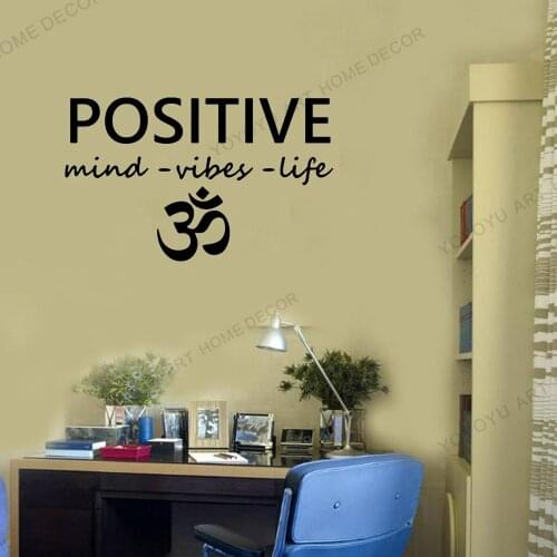 Removable Positive Mind Wall Decal Sticker Art Decor Bedroom Design Mural yoga interior design namaste om mandala home decor Q36