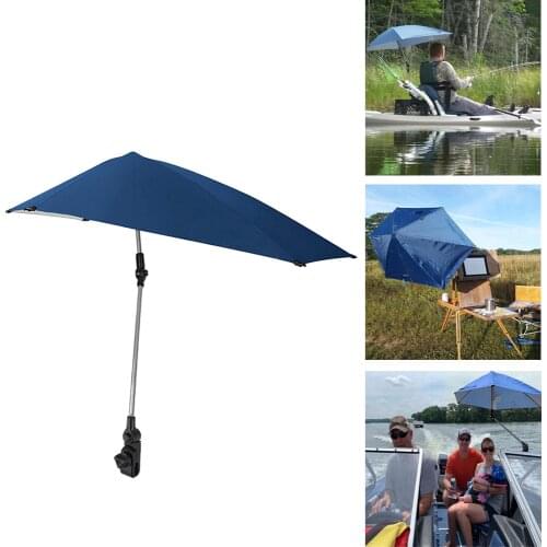 Foldable Adjustable Beach Umbrella Sunshade Protection] Parasol Chair Strollers Camping