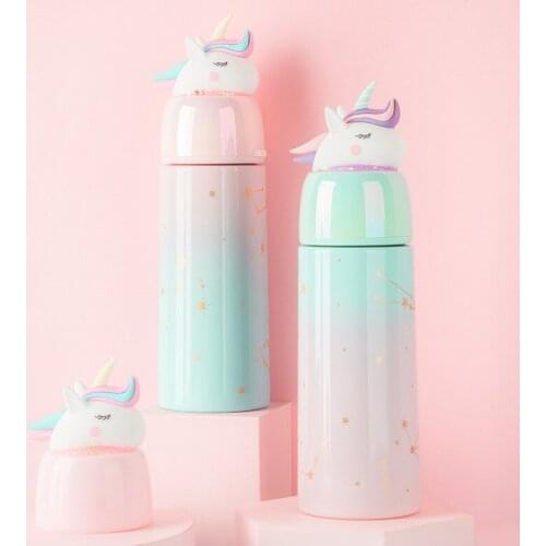 Unicorn Vacuum Flasks Bouncing Lids Vacuum Cup Stainless Steel Thermal Insulation Water Bottle Portable Drinkware Thermal mug
