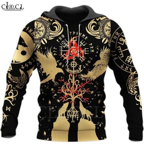 CLOOCL Vikings Raven Odin Tattoo 3D Print Hoodie and Sweatshirt Harajuku Fashion Hoodies Unisex Casual Pullover Zipper Coat