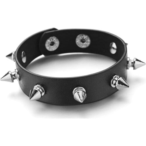 Unique Pointed Bracelet Spike Rivet Punk Gothic Rock Unisex Bracelet Bangle Fashion Harajuku Jewelry Cuff Wristband Gift