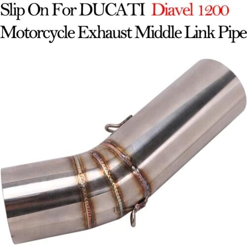Slip On 60mm 51mm Motorcycle Exhaust Pipe Escape Moto Tube Muffler Modified Connection Middle Link Pipe For DUCATI Diavel 1200