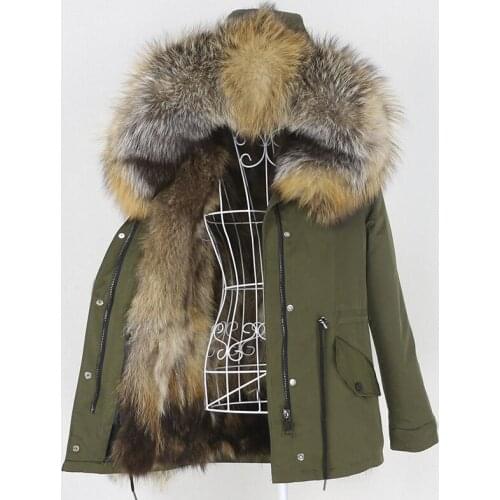 MENINA BONITA 2021 Waterproof Parka Real Fur Coat Winter Jacket Women Natural Fox Fur Collar Hood Thick Warm Outerwear Removable