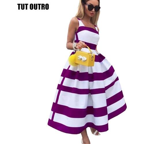 Summer Retro Audrey Hepburn Dress Stripe A line Style Mid Dress Pleated Wine Party Long Striped Dress