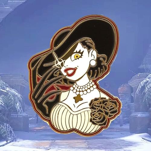 Villages Lady Dimitrescu Enamel Brooch Pin Backpack Hat Bag Lapel Pins Badges Women Mens Fashion Jewelry Accessories