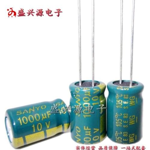10pcs/10V1000UF 8X12 1000UF10V capacitor size 8*12