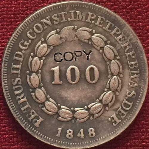 1848 Brazil 100 Reis coins COPY