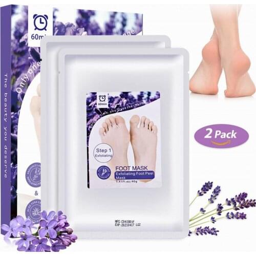 2 pairs/pack Feet Exfoliating Foot Masks Pedicure Socks Exfoliation Scrub for Remove Dead Skin Heels Peeling Mask Foot Spa