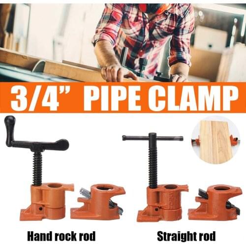 3/4 Inch Heavy Duty Pipe Clamp for Woodworking Wood Gluing Pipe Clamp Steel Cast Iron Pipe Clamp Fixture Carpenter Hand Tool
