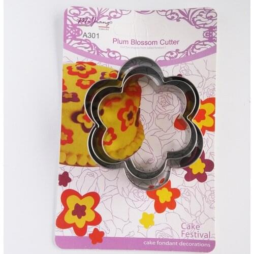 3pcs/set flower cookie cutter set metal biscuit mold fondant cake decorating tools stainless steel mold kitchen accessories A301