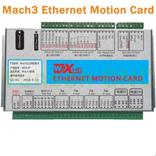 Mach3 4Axis Ethernet Motion Control Card 2000Khz pluse 16input 8output IO for 3/4axis CNC Router/Robot/Milling Machine