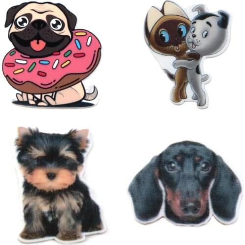 5pcs Cute Puppy Animals Planar Resin Kids DIY Handmade Work Accessories Phone Case Crafts Acrylic ,5Yc17416