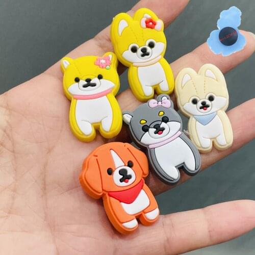 50pcs Cartoon Dogs Shoe Charms Accessories Novelty Japan Animals Shoe Buckle Decorations for Croc Jibz Kids Party X-mas Gift