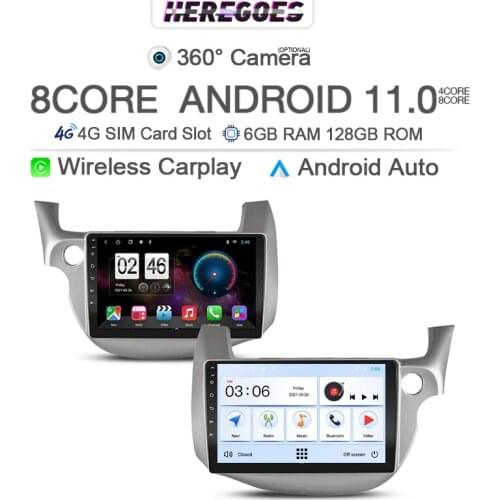 360 Panoramic Camera 6G+128G Android 10.0 Car DVD Player GPS WIFI Bluetooth 5.0 RDS Radio For Honda FIT JAZZ 2007 2008 2009-2013