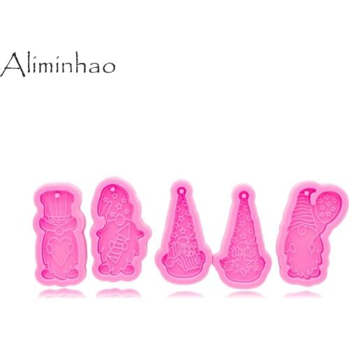 DY1036 Shiny Anime Gnome Keychain Molds, Epoxy Resin Jewelries Making Tools, Resin Crafting Mould, DIY charms Mold