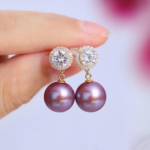 Shining Gold Plated Earrings Mountings Findings Settings Jewelry Parts Fittings Accessories for Pearls Coral Agate Jade Beads