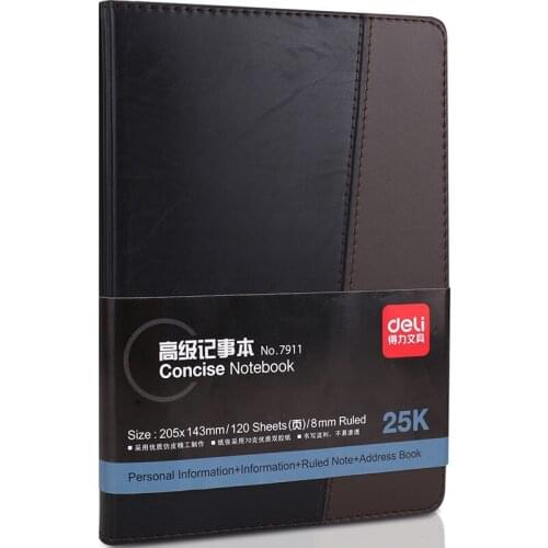 7911 leather notebook leather business notebook stationery 120 pages 25K meeting book