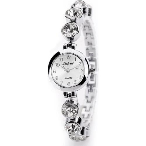 Luxury Fashion Ladies Watch Party Clock Women Fashion Stainless Steel Strap With Simulated Quartz Round Watch Часы Женские