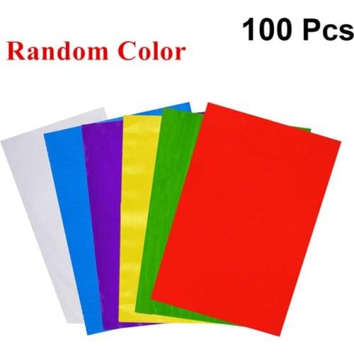 100 Sheets Transparent and Colorful Sugar Packing Paper Wrapping Paper Nougat Candy Baking Paper Cellophane Kindergarten Diy Han