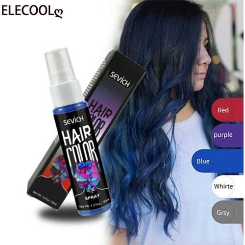 ELECOOL Disposable Lasting Hair Quick Spray Security Waterproof Hair Dye Purple Red White Fashion Instant Hair Color Products