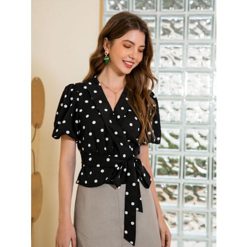 Ezsskj Black Blouses