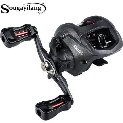 Sougayilang Baitcasting Fishing Reel Precision Machined Low Noise 12+1 Stainless Steel Ball Bearing Casting Fishing Reel Wheel