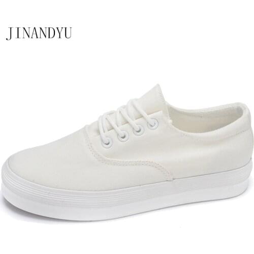 Platforms Sneakers White Black Canvas Shoes Woman Flats Lace-up Fashion Women Shoes Casual Chunky Sneakers Comfy Sport Femme
