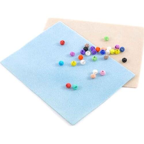 2PCs 30x23cm Bead Mats Jewelry Beading Tool Non-slip Mat Blue Brown Random Color Flocking Sponge Polyester Mesh Mats DIY Tools