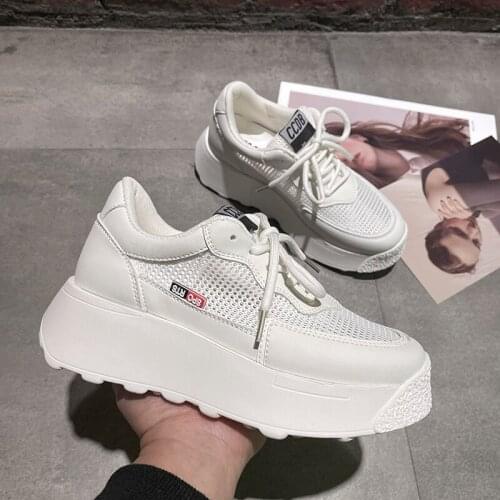 Fashion 2021 Summer Mesh Platform Sneakers Women Casual Vulcanized Shoes Thick Bottom Basket Femme Chunky Sneakers Woman