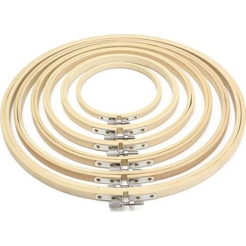 LMDZ 6 Pcs Embroidery Hoop Set Bamboo Circle Cross Stitch Hoop Ring Sewing Hoop Circle Cross Stitch Hoop for Embroidery Craft