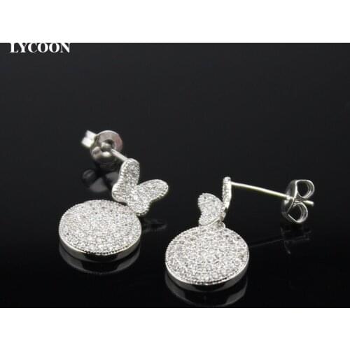 Женские серебрянные серьги LYCOON China At AliExpress