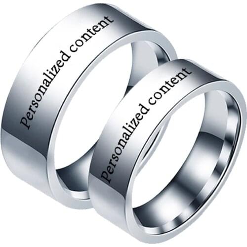 Trendy Stainless Steel Rings for Women and Men Personalized Customized Ring Jewelry Accessories Than Heart Loves Couple Rings