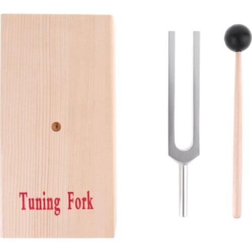 Aluminum Alloy Tuning Forks 440Hz for physics experiment w Mallet & Wood Bases