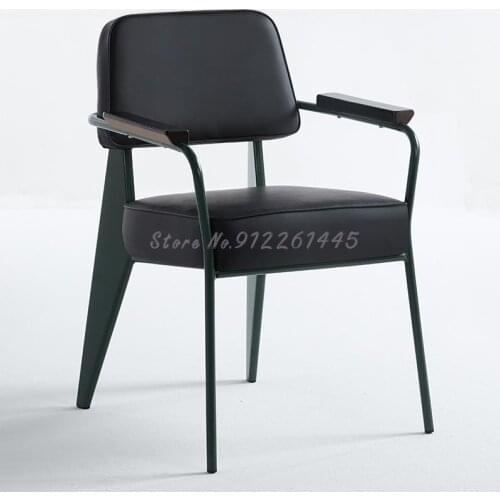 Nordic dining chair retro simple iron art leisure chair metal designer creative coffee shop chair with armrest backrest