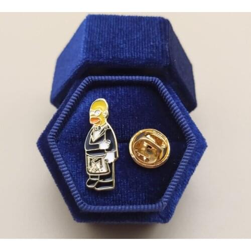 Originality The Simpsons Cartoon Animation Brooch Pin Masonic Pin Freemasonry Jewelry Lapel Pin Badge Brooch Masonic Gifts