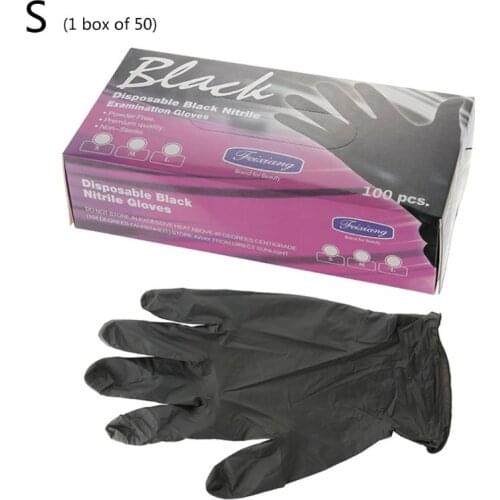 50pcs Nitrile Disposable Gloves Hair Coloring Protective Glove Cleaning RXJC