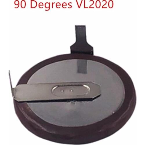 Coin Cell Batteries Rechargeable Battery with 2 Pin Vertical 90 Degrees VL2020 VL 2020 for Car Key