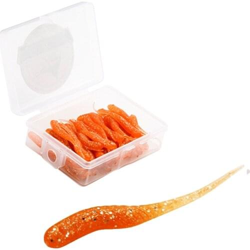 50pcs Fishing Lure Soft Worm 40mm 0.34g Isca Artificial Bait Swimbait Trout Lure Silicone Soft Bait Jig Lure