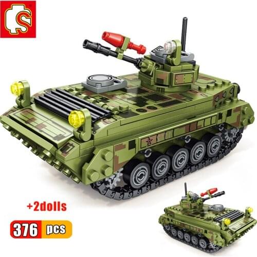 SEMBO Military WW2 Tank Army Armored Building Blocks Figures Vehicle Soldier Weapon Germany truck Bricks Toys for Children Boy