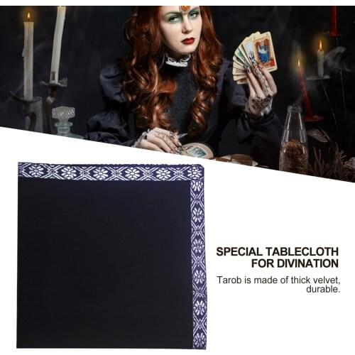 Altar Tarot Table Cloth Divination Protective Tablecloth Multiple Functions Black Thick Velvet Special Tablecloth 50x 50cm