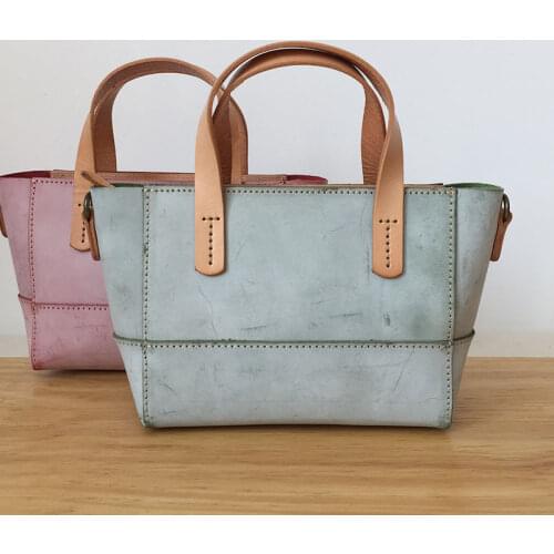 Shoulder messenger bag handmade handbag vegetable tanned wax wax top layer leather handbag