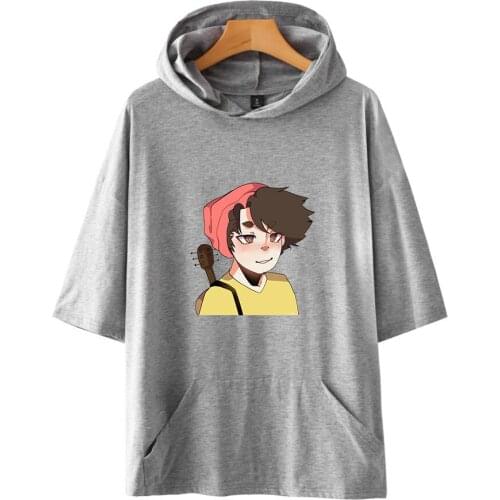 WAWNI Wilbur Soot Short-Sleeved Hooded Sweatshirt Loose Volleyball Harajuku Fashion Polyester Plus Cotton Hoodie Cosplay Tops