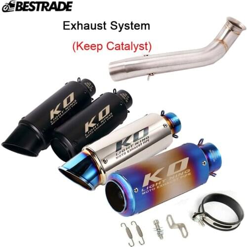 Motorcycle Exhaust System Escape 51mm Muffler Pipe Exhaust Middle Connect Link Tube Modified For DUKE 690 2012-2018 Stainless