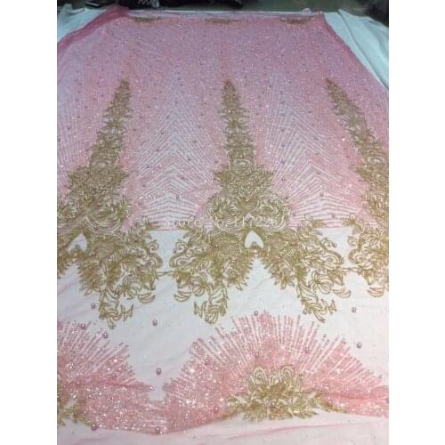 High quality glitter Mesh African Tulle lace fabric New Design JRB-101905 French Mesh Lace with glued glitter